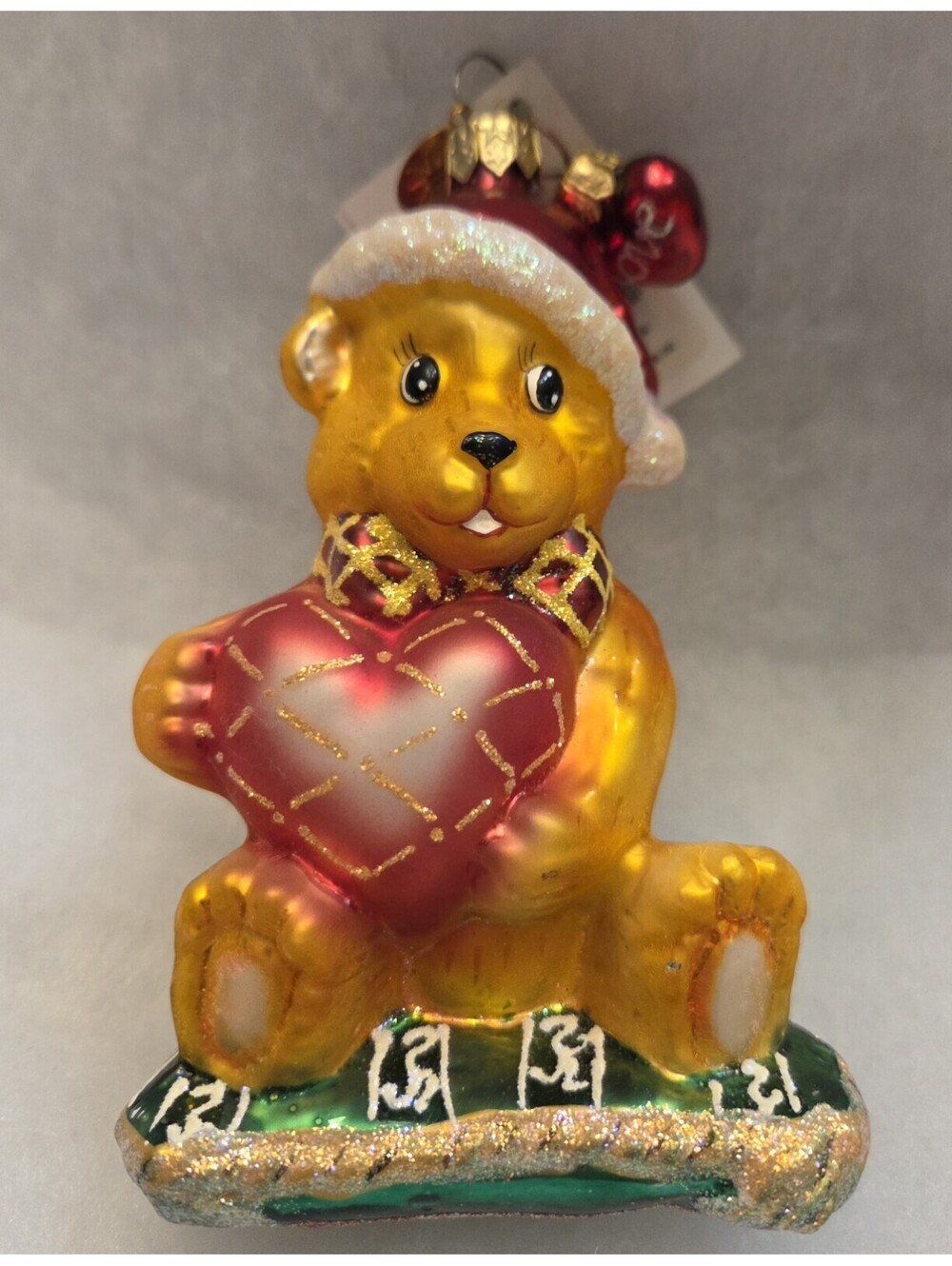 Christopher Radko '00 Bear Wishes Handblown Glass TEDDY BEAR Ornament Mint w/Tag